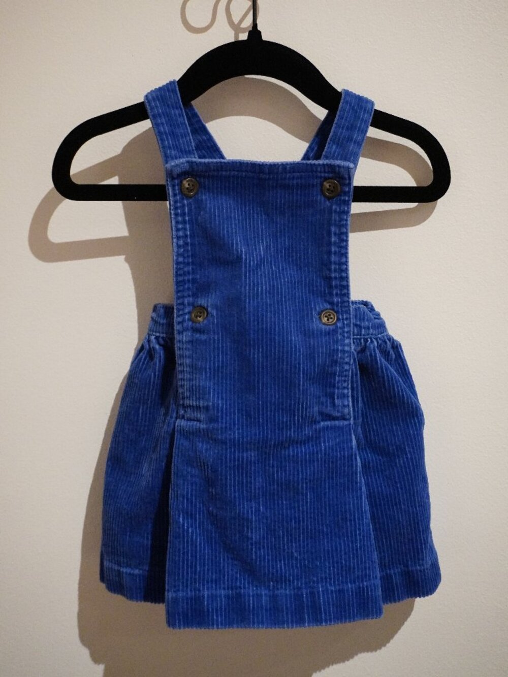Ralph Lauren Overall Dress 6M Corduroy Blue Pleated